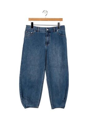 Tibi Blue High-Rise Cropped Ankle Jeans